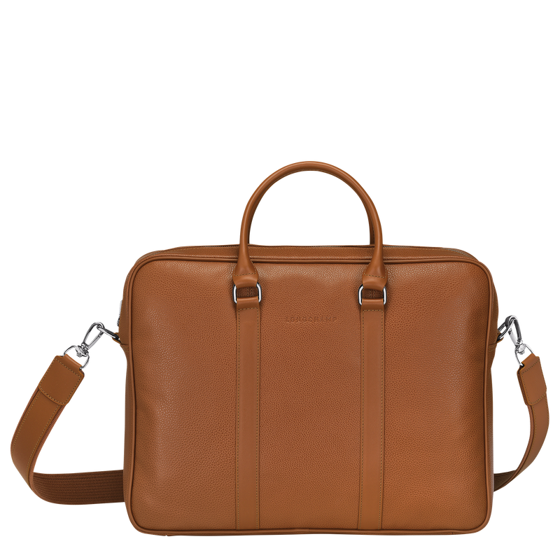 Le Foulonné M Briefcase Caramel - Leather