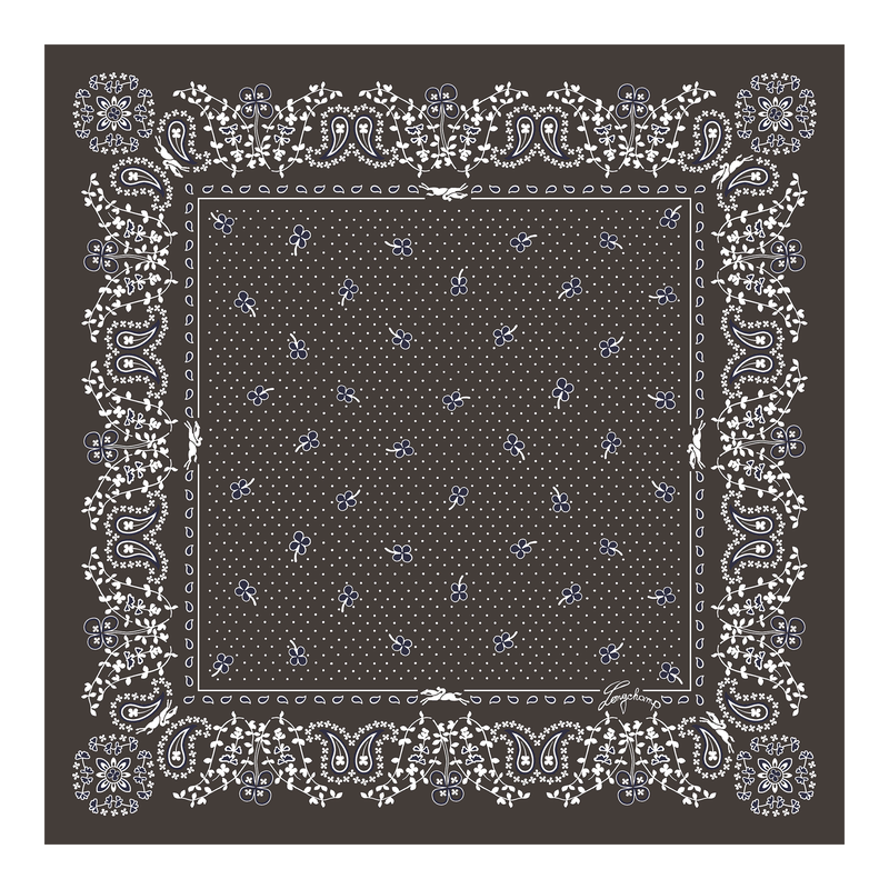 French Bandana Silk scarf 50 Mocha - Silk