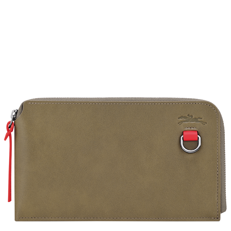 Longchamp Pocket Pouch Olive - Leather