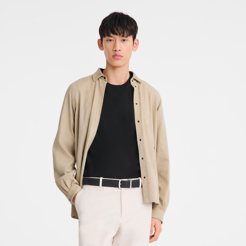 Le Foulonné Men's belt Navy/Black - Leather