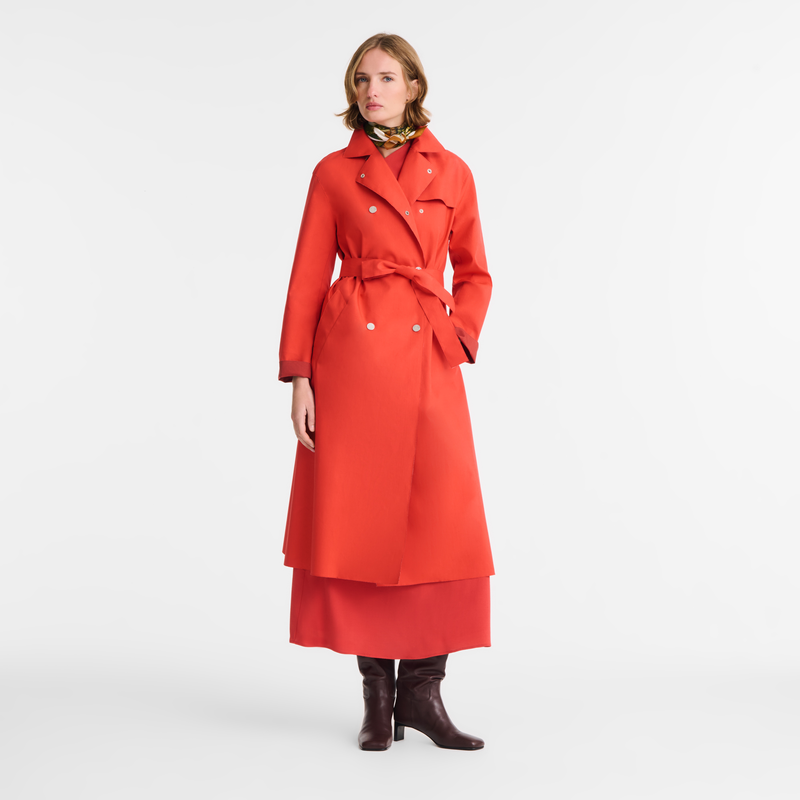 Trench coat Red - Water-repellent technical canvas