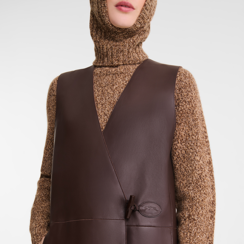 Sleeveless jacket Ebony - Leather