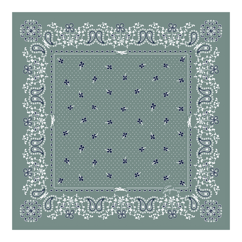 French Bandana Silk scarf 50 Celadon - Silk