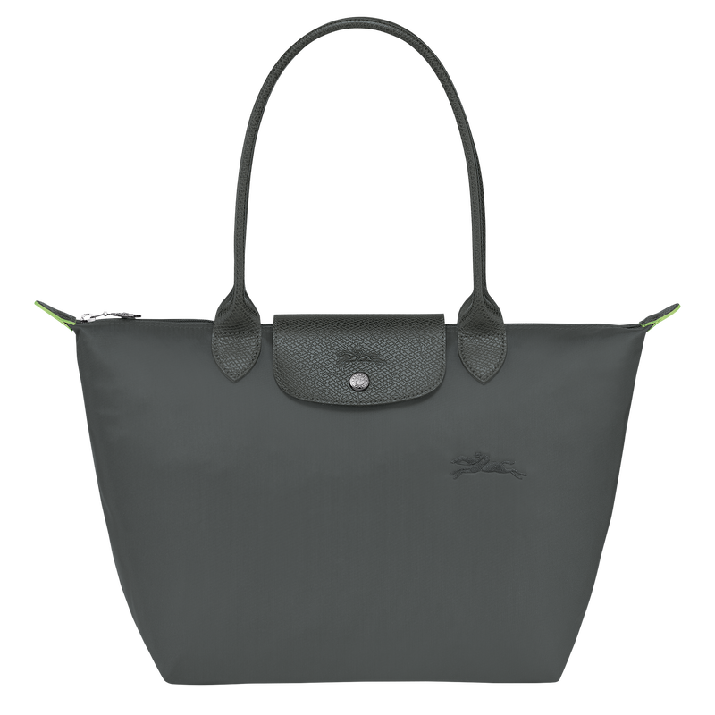 Le Pliage Green M Tote bag Graphite - Recycled canvas
