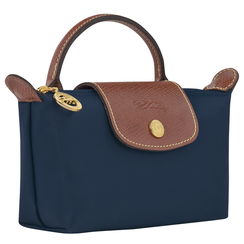 Le Pliage Original Pouch with handle Navy - Recycled canvas