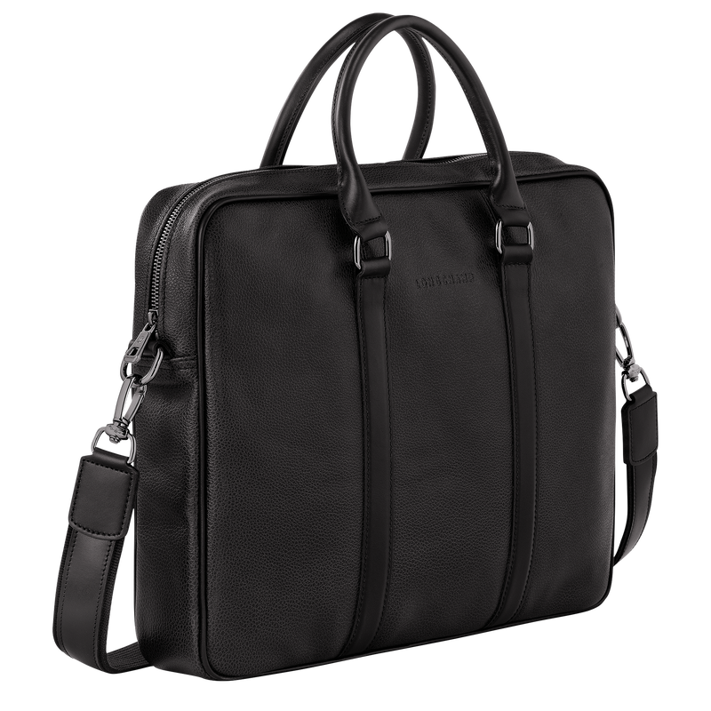 Le Foulonné S Briefcase Black - Leather