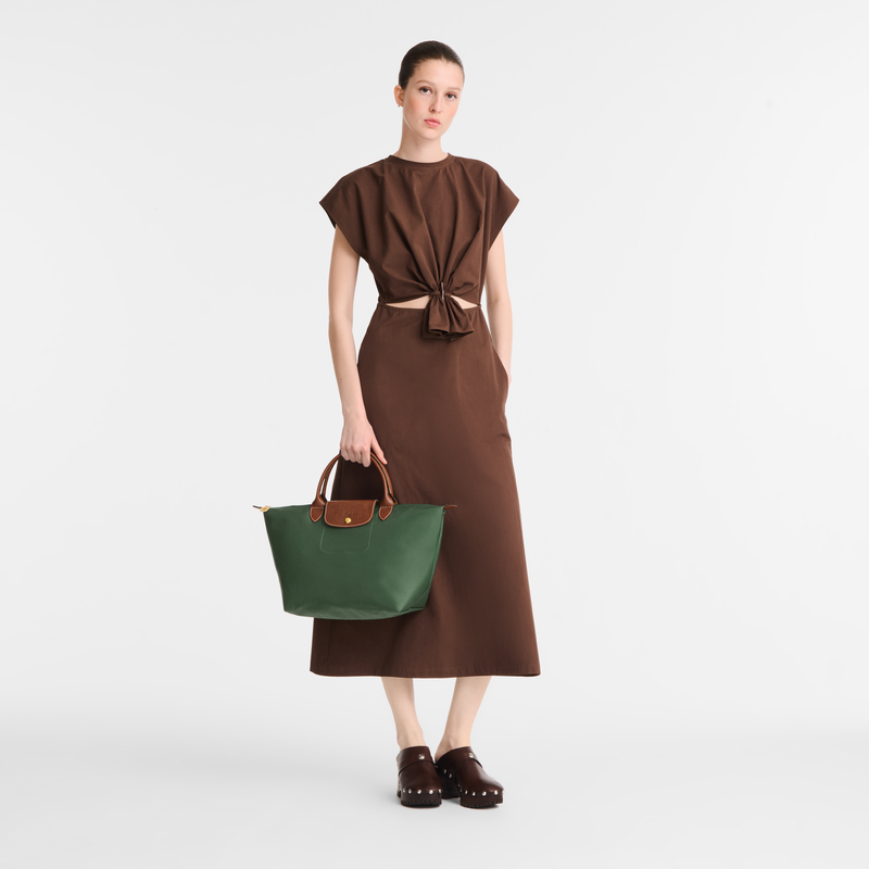 Le Pliage Original M Handbag British Green - Recycled canvas