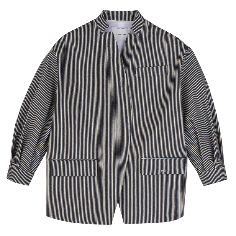 Jacket Navy - Jacquard stripes