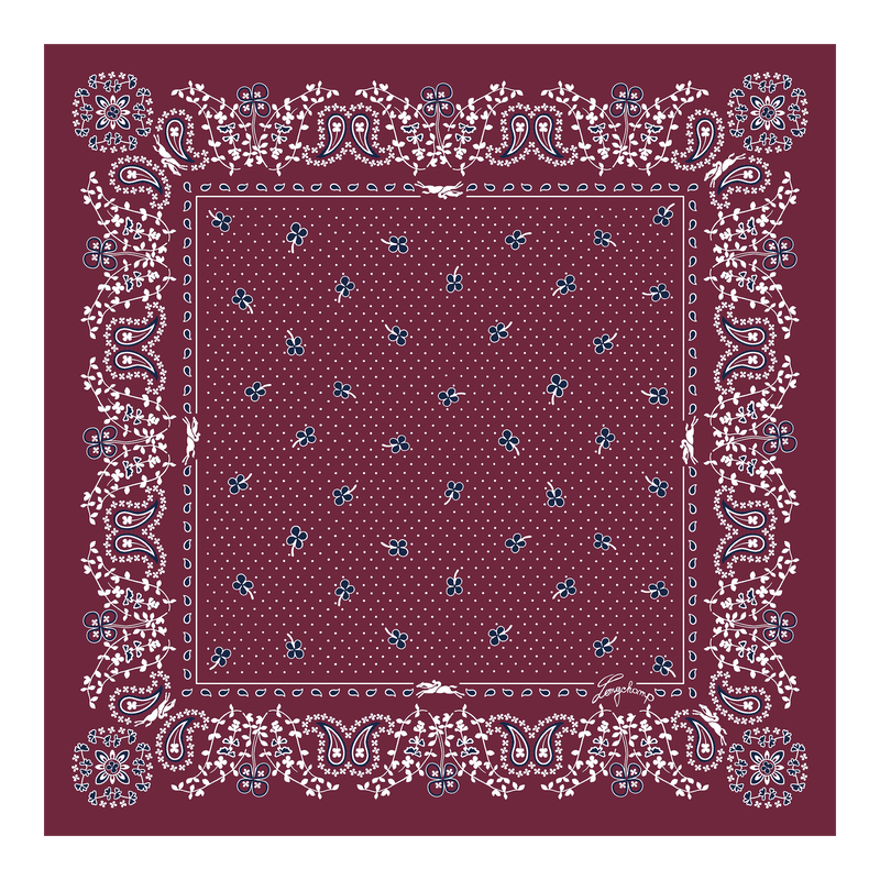 French Bandana Silk scarf 50 Pomegranate - Silk