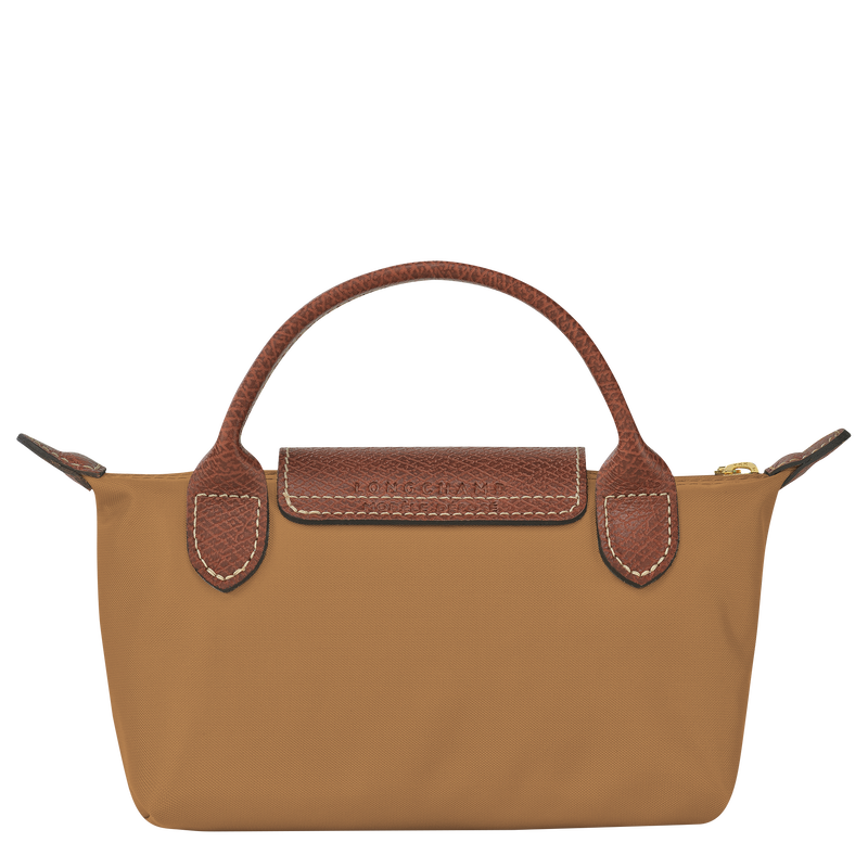 Le Pliage Original Pouch with handle Fawn - Recycled canvas