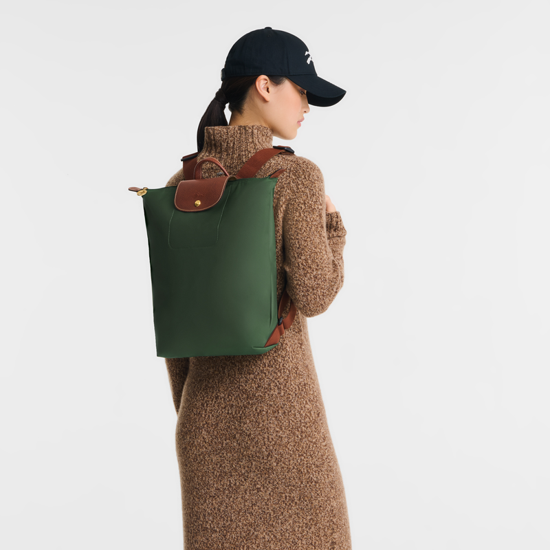 Le Pliage Original M Backpack British Green - Canvas