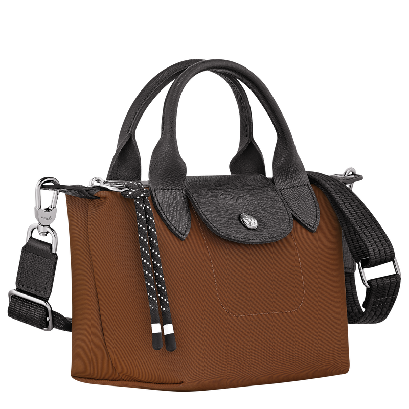 Le Pliage Energy XS Handbag Chocolate - Recycled canvas