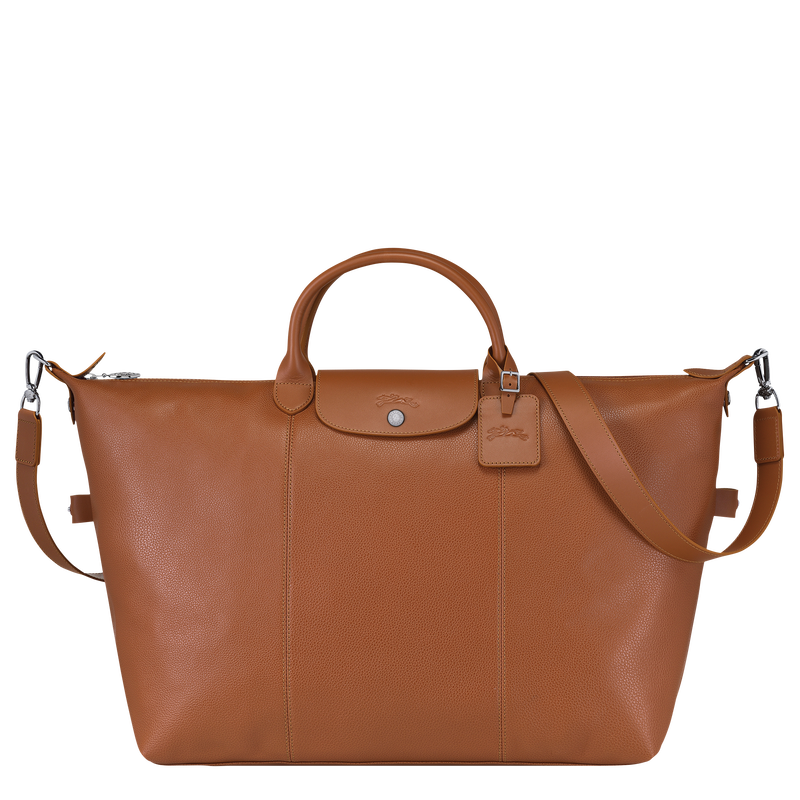 Le Foulonné L Travel bag Caramel - Leather