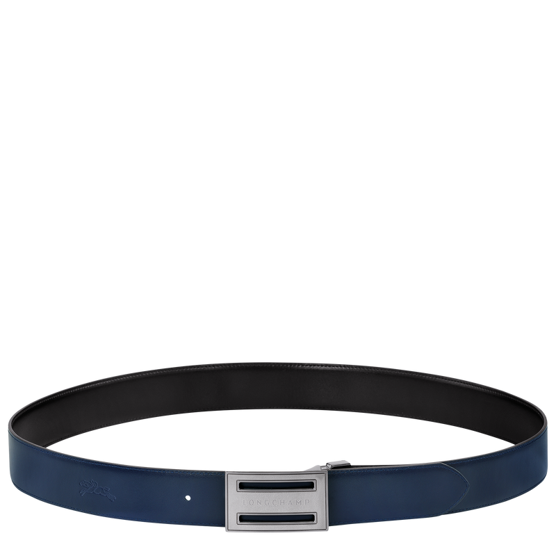 Delta Box Men's belt Black/Navy - Leather