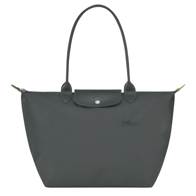 Le Pliage Green L Tote bag Graphite - Recycled canvas