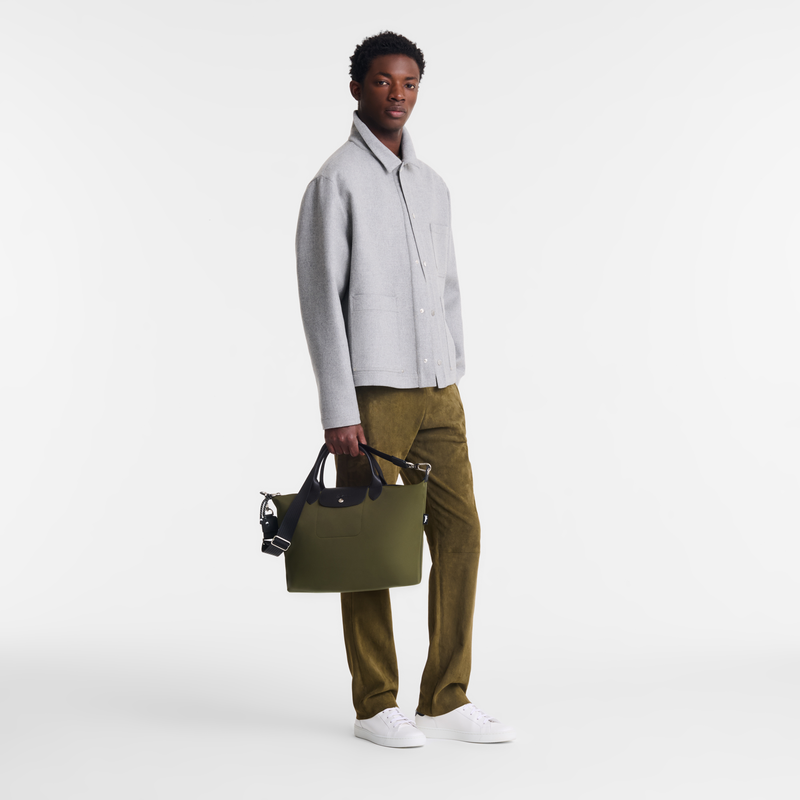 Le Pliage Energy L Handbag Khaki - Recycled canvas