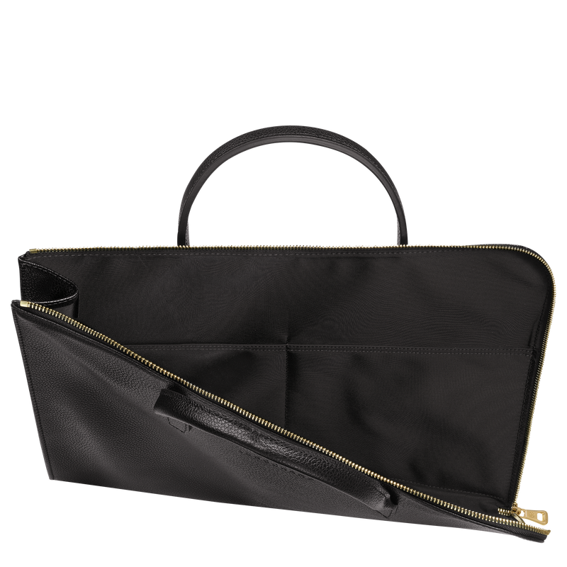 Le Foulonné S Briefcase Black - Leather