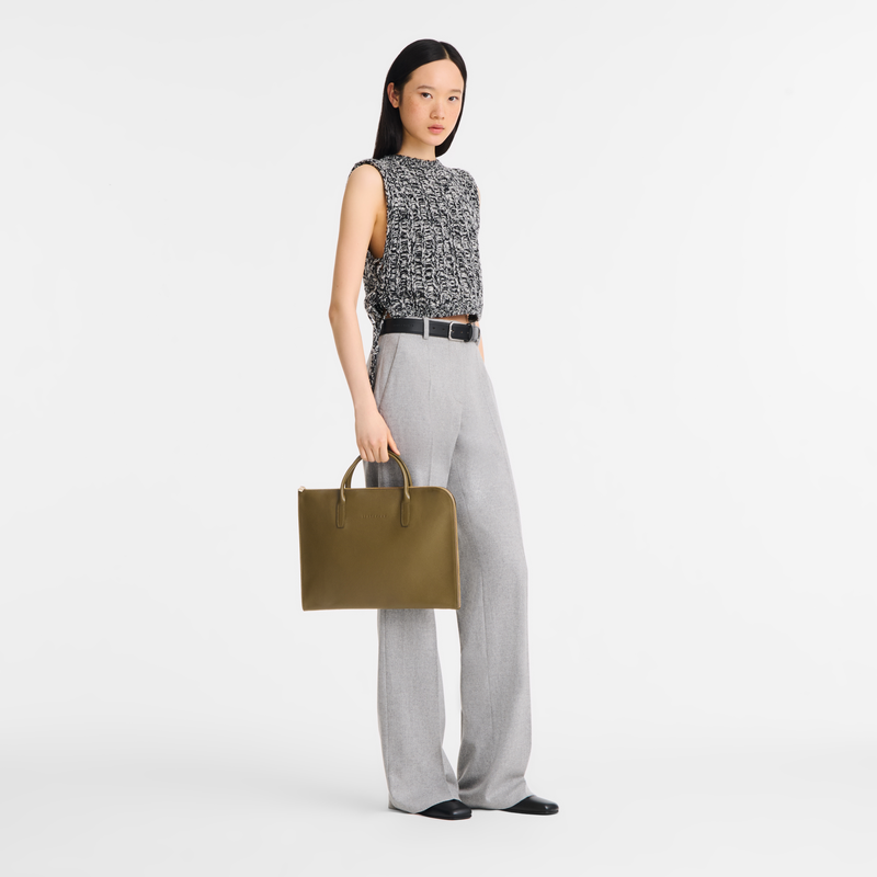 Le Foulonné S Briefcase Caper - Leather