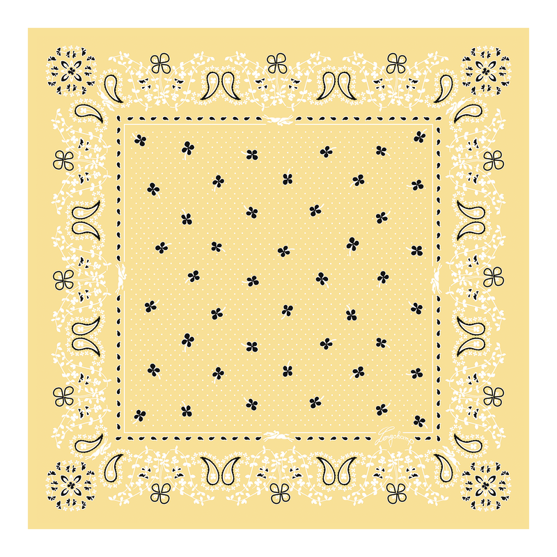 French Bandana Silk scarf 50 Yellow Chick - Silk