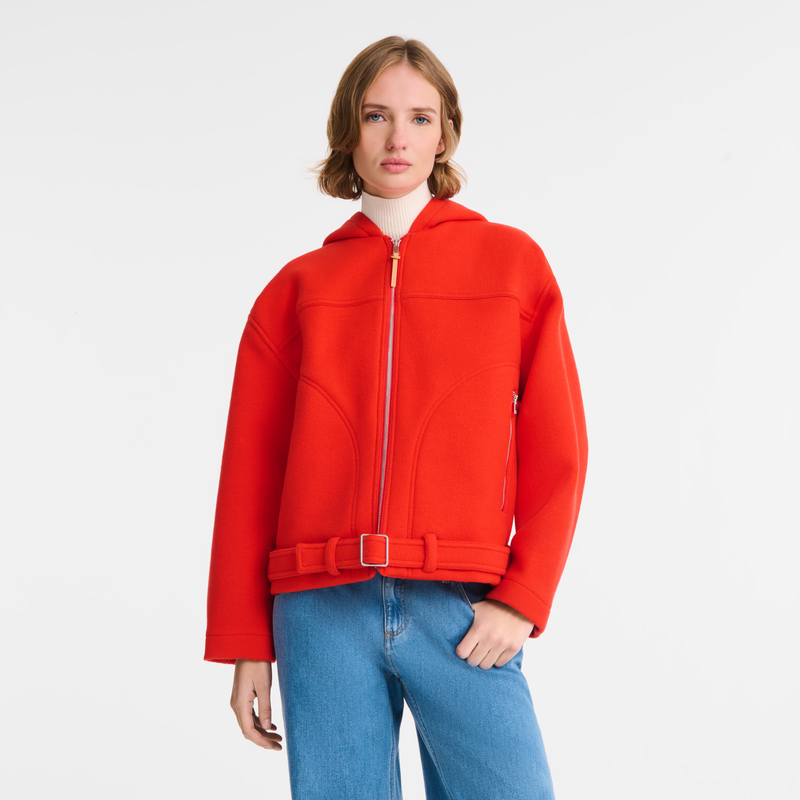 Jacket Red - Wool broadcloth