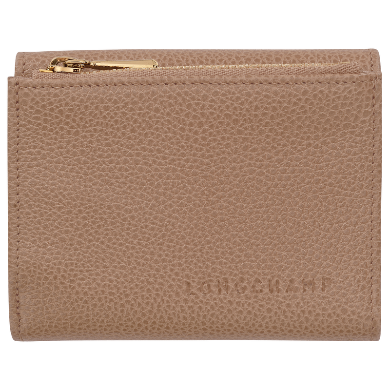 Le Foulonné Compact wallet Biscuit - Leather