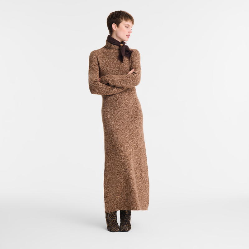 Long dress Chocolate - Knit