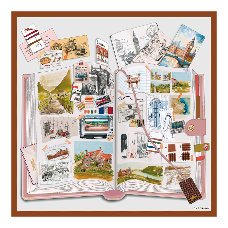 L'Echappée belle Silk scarf 90 Chocolate - Silk