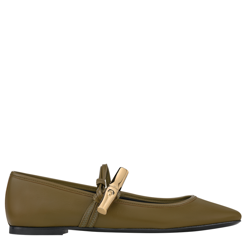 Le Roseau Ballerinas Olive - Leather