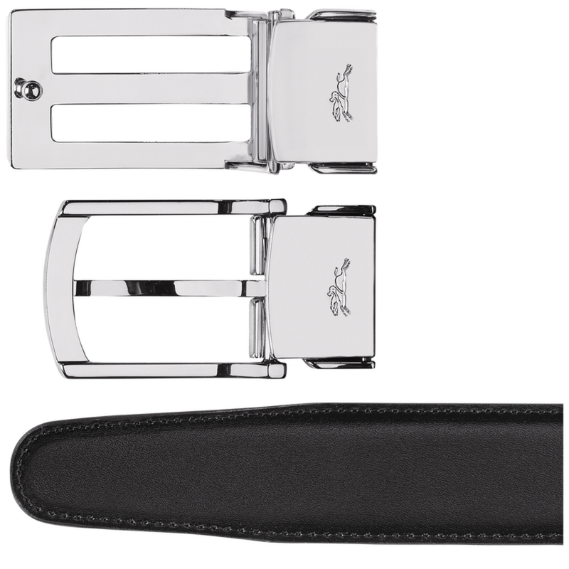 Delta Box Men's belt Black/Navy - Leather