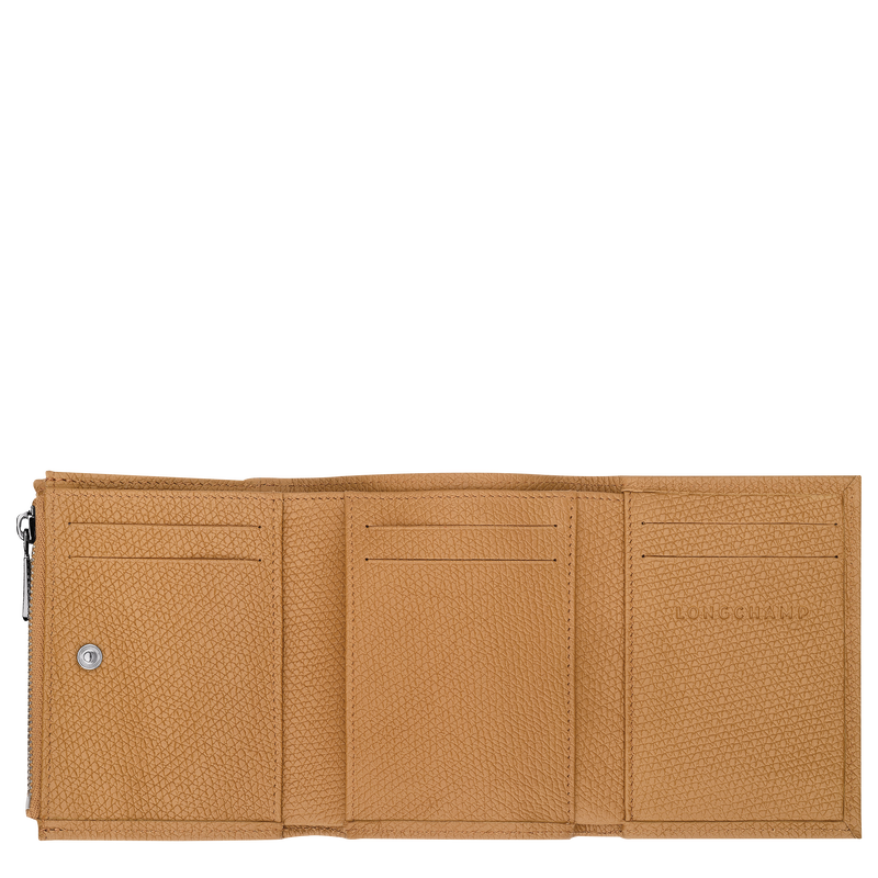 Le Roseau Compact wallet Walnut - Leather