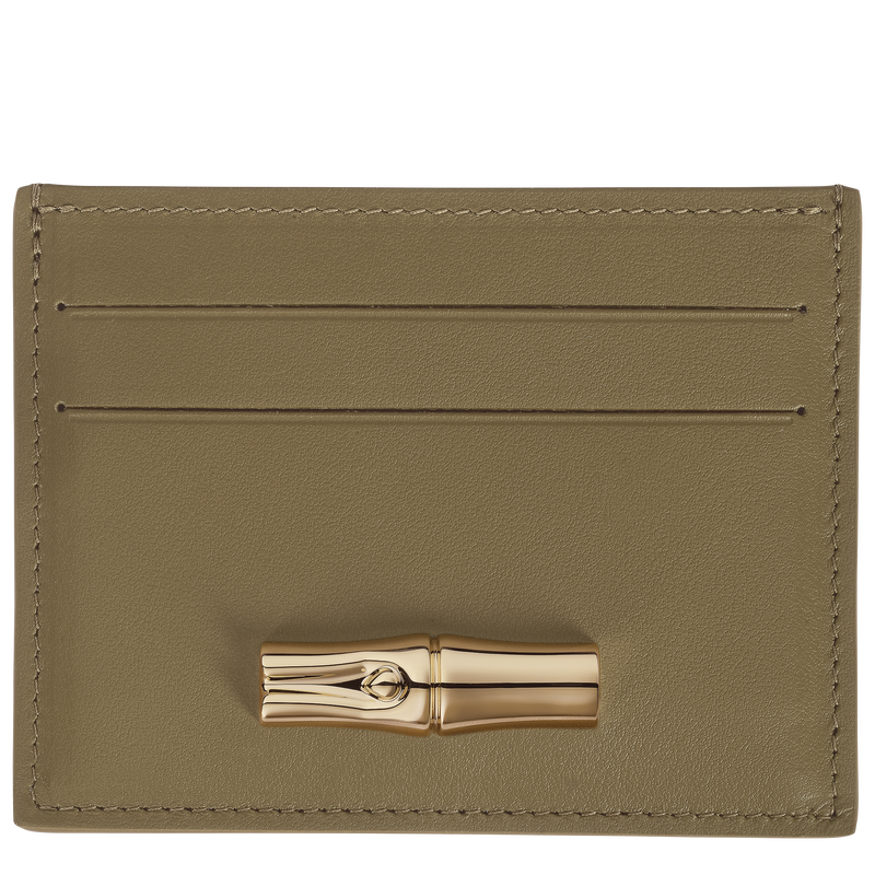 Le Roseau Card holder Olive - Leather