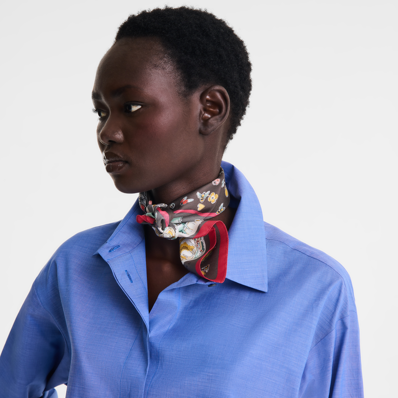 Equestrian Tower Silk scarf 50 Mocha - Silk