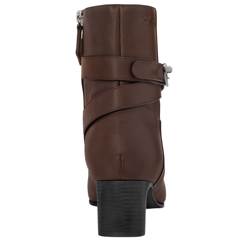 La Cavalière Heeled booties Mocha - Leather