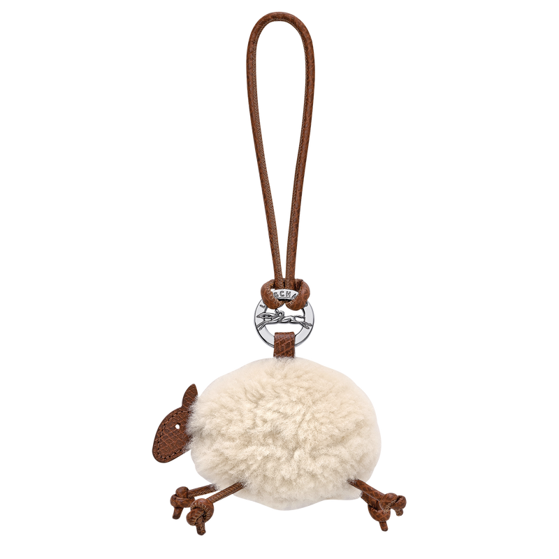 Le Pliage Xtra Key ring Ecru - Leather