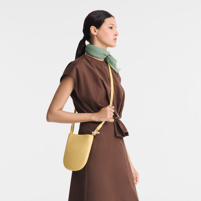 Le Roseau S Crossbody bag Yellow Chick - Leather