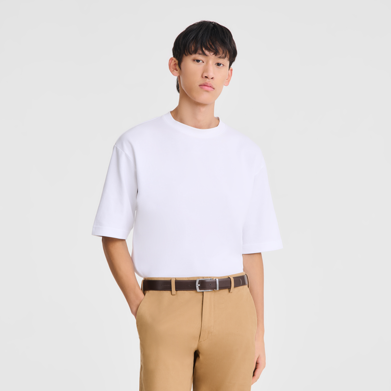 Delta Box Men's belt Black/Mocha - Leather