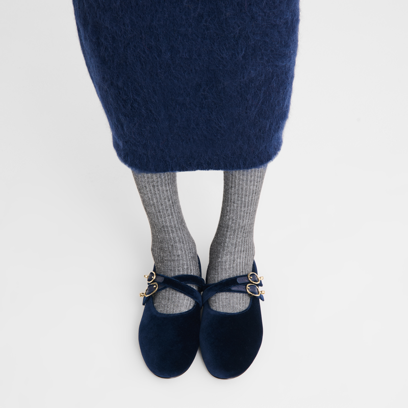 Le Foulonné Ballerinas Navy - Leather