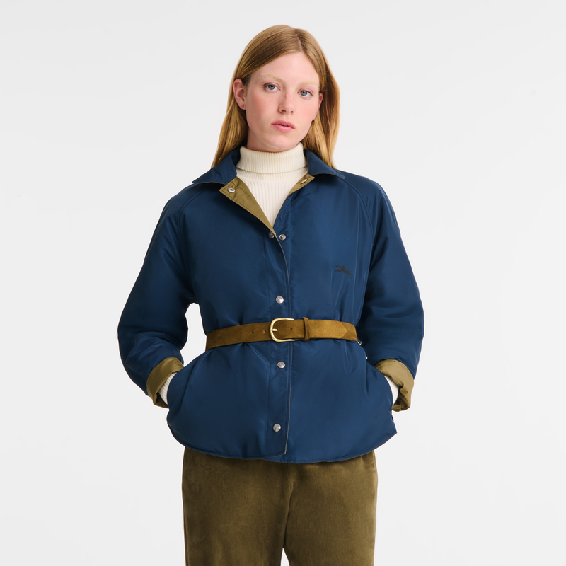 Padded blouson Navy/Artichoke - Technical taffeta