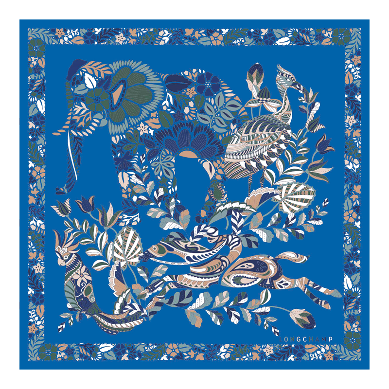 Forêt Longchamp Silk scarf 50 Atlantic - Silk