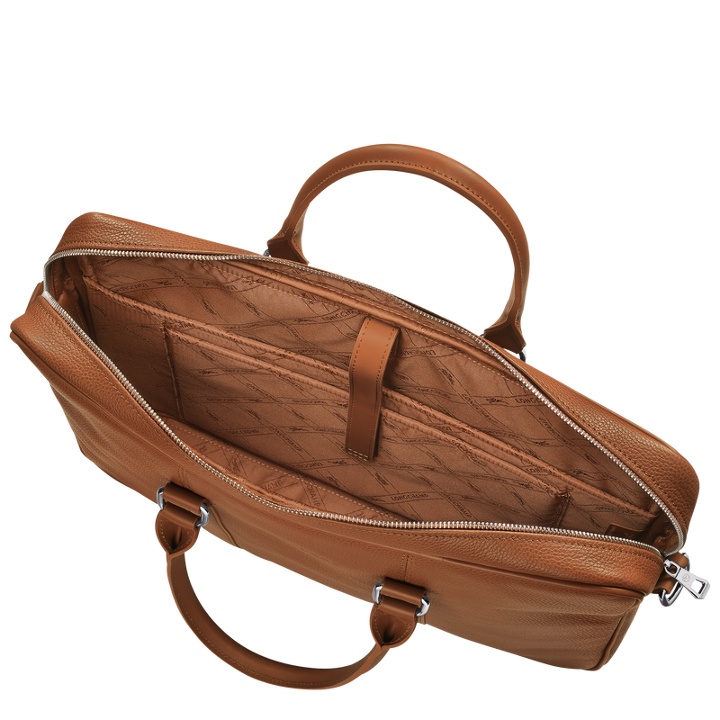 Le Foulonné S Briefcase Caramel - Leather