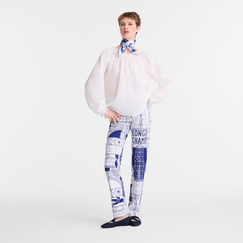 Blouse White - Poplin embroidered