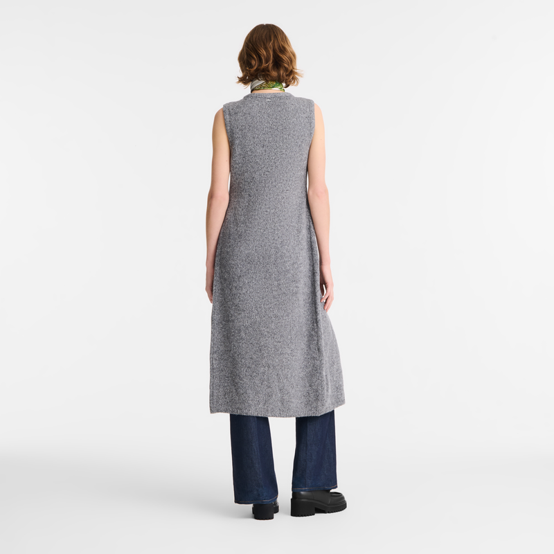Sleeveless cardigan Anthracite - Knit