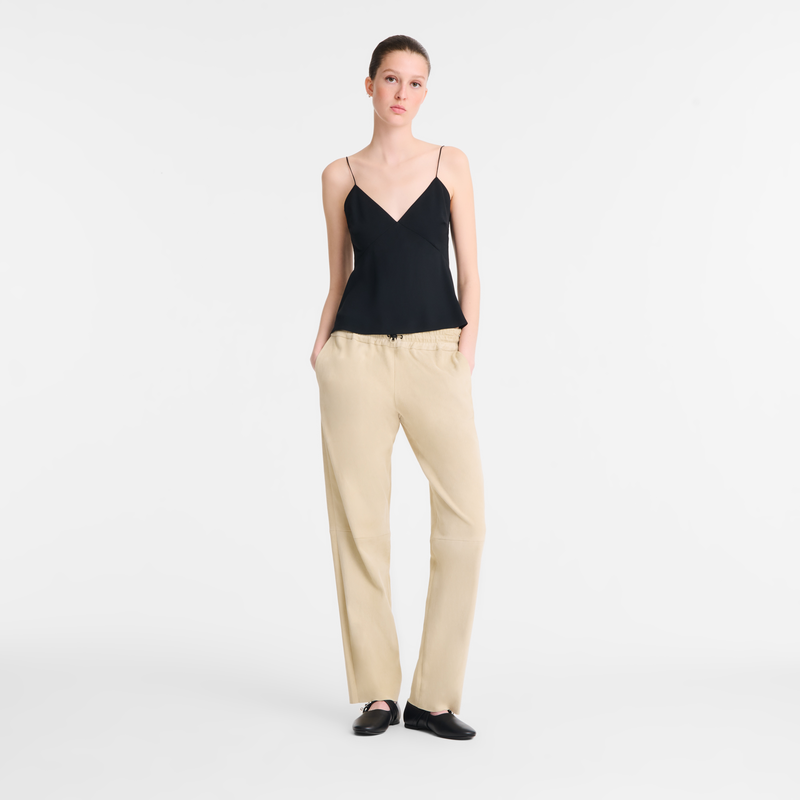 Leather straight pants Linen - Leather