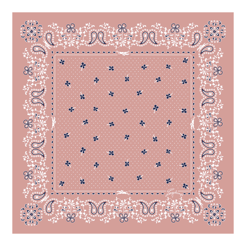 French Bandana Silk scarf 50 Pink Tea - Silk