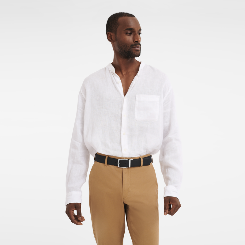 Le Foulonné Men's belt Navy/Black - Leather