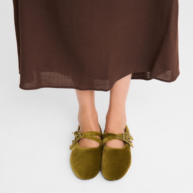 Le Foulonné Ballerinas Olive - Leather