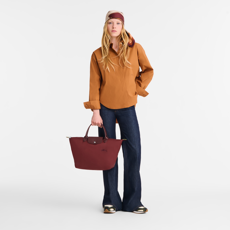 Le Pliage Green M Handbag Pomegranate - Recycled canvas