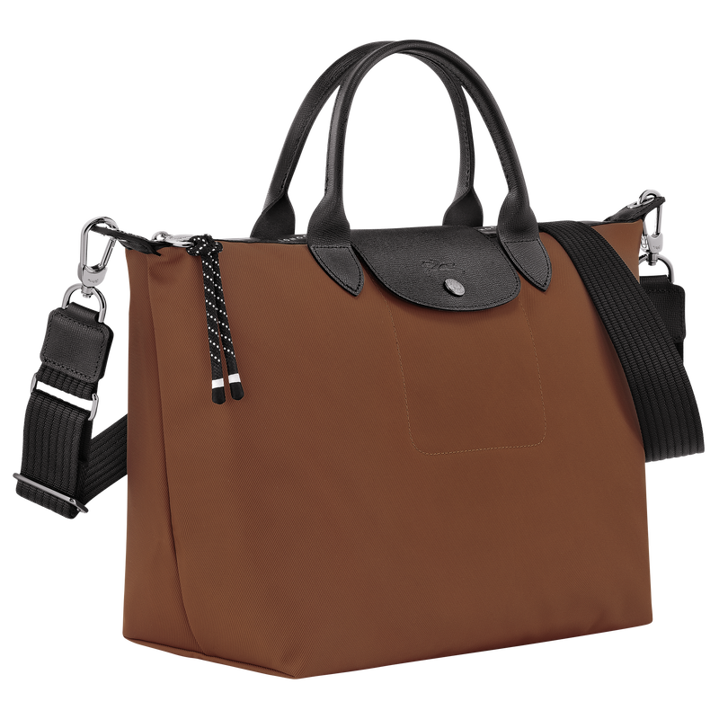 Le Pliage Energy L Handbag Chocolate - Recycled canvas
