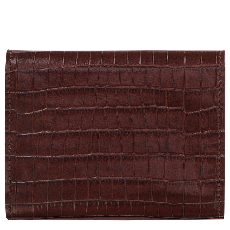 Longchamp Pocket Compact wallet Mocha - Leather