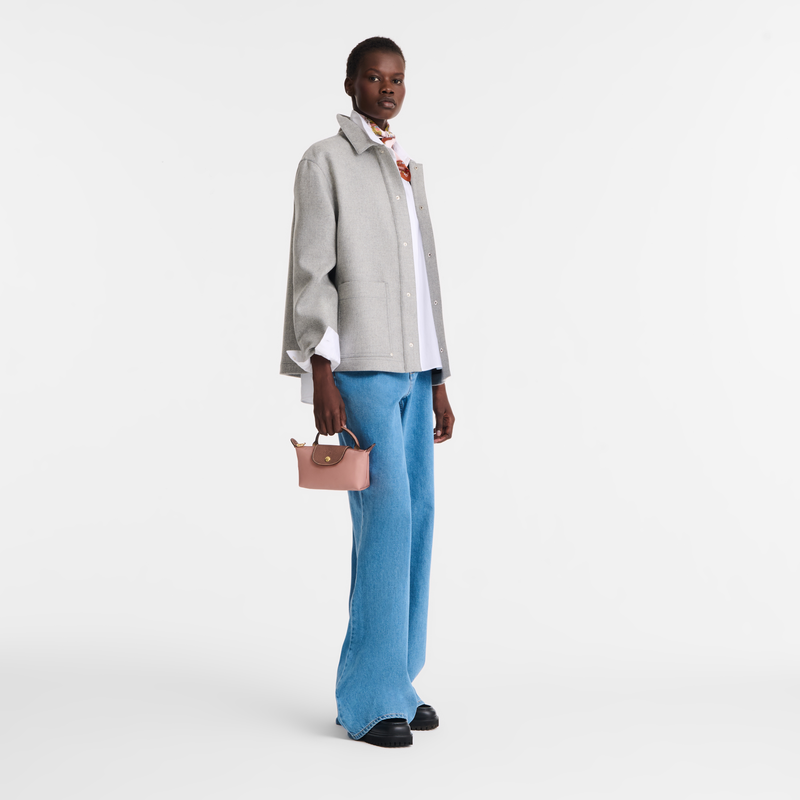 Le Pliage Original Pouch with handle Pink Tea - Recycled canvas